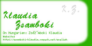 klaudia zsamboki business card